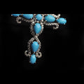 Elegant Turquoise Cross Pendant Necklace