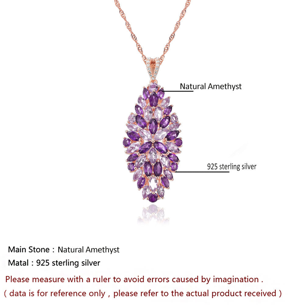 Rose Gold Radiance Amethyst Pendant Necklace