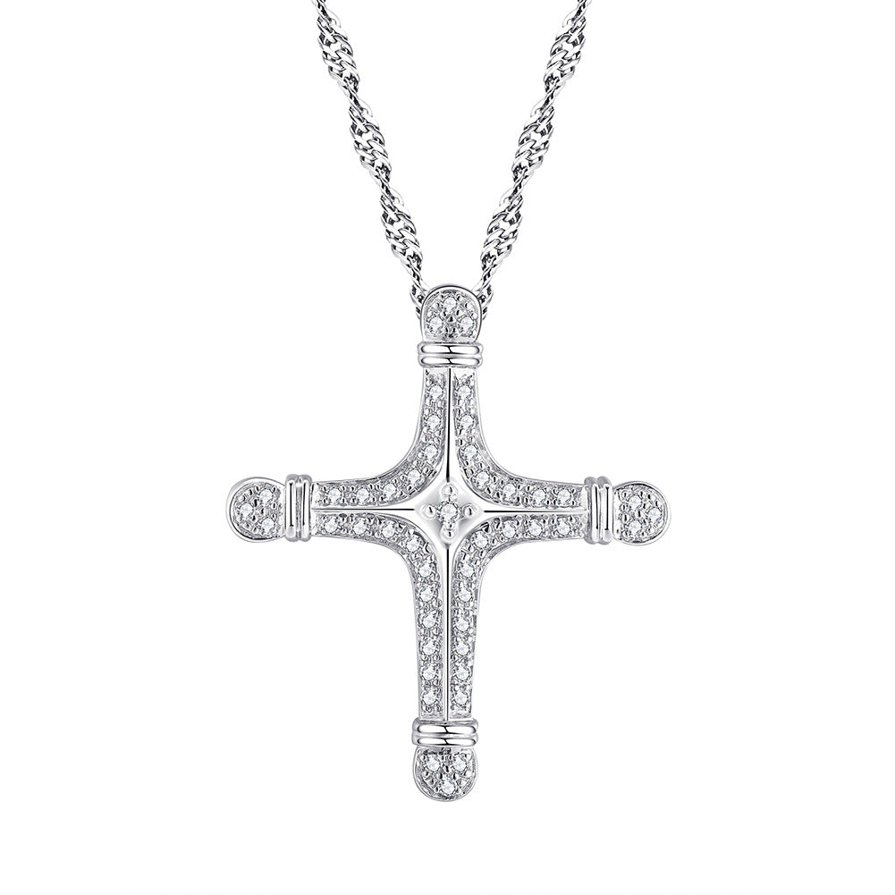 Diamond Radiance Cross Pendant Necklace