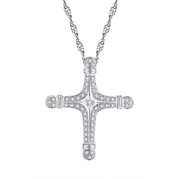 Diamond Radiance Cross Pendant Necklace