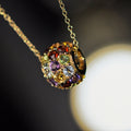 Mosaico Multi-Gemstone Sphere Pendant - Luxe Gold Chain